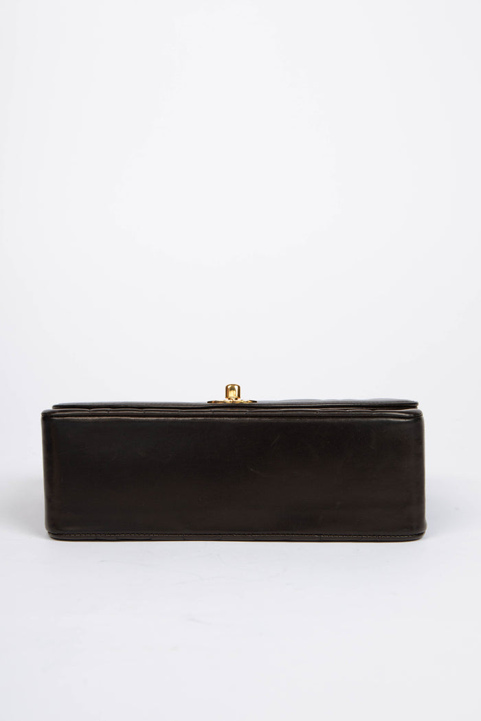 Chanel Espresso Black Lambskin Small Diana Shoulder Bag
