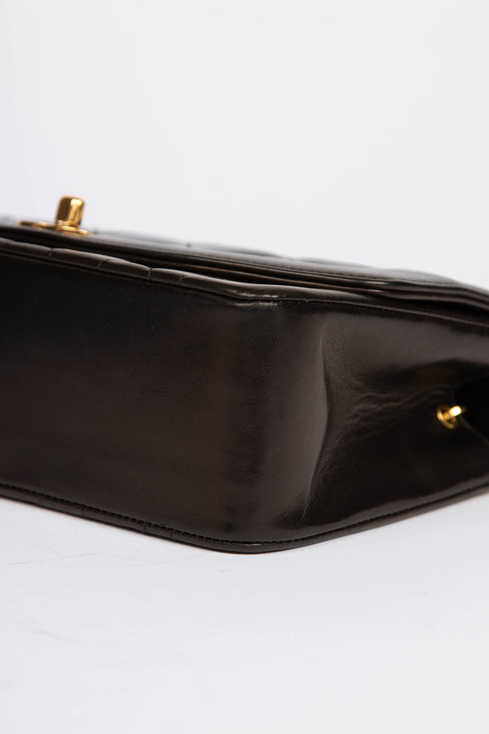 Chanel Espresso Black Lambskin Small Diana Shoulder Bag