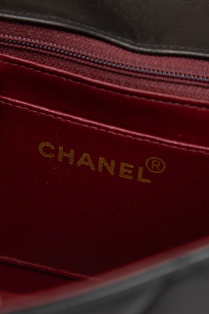 Chanel Espresso Black Lambskin Small Diana Shoulder Bag