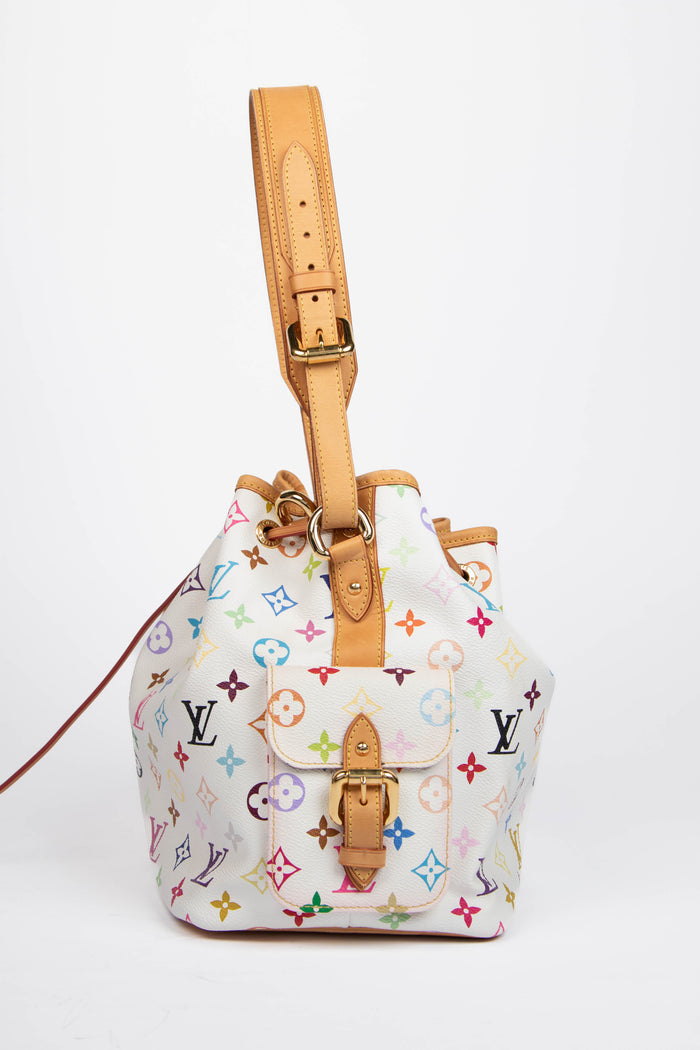 2010s Louis Vuitton x Takashi Murakami White Multicolour Petit Noé