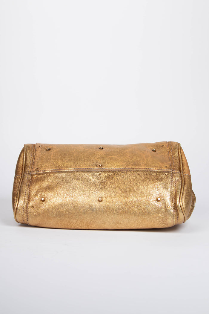 2000s Chloe Gold Leather Paddington Shoulder Bag