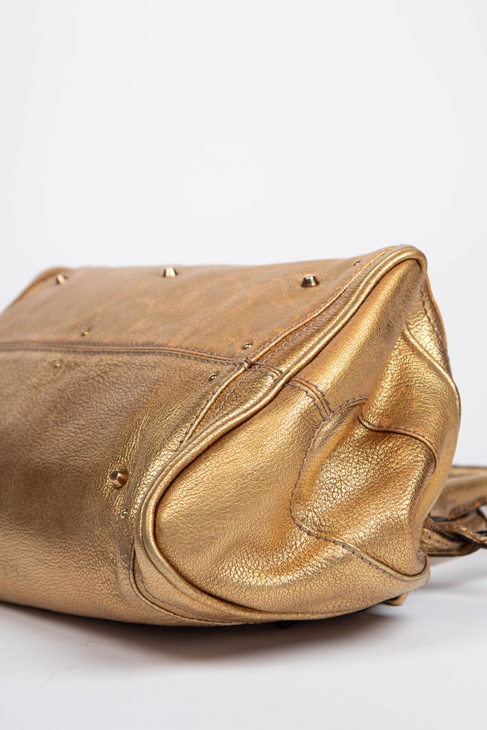 2000s Chloe Gold Leather Paddington Shoulder Bag