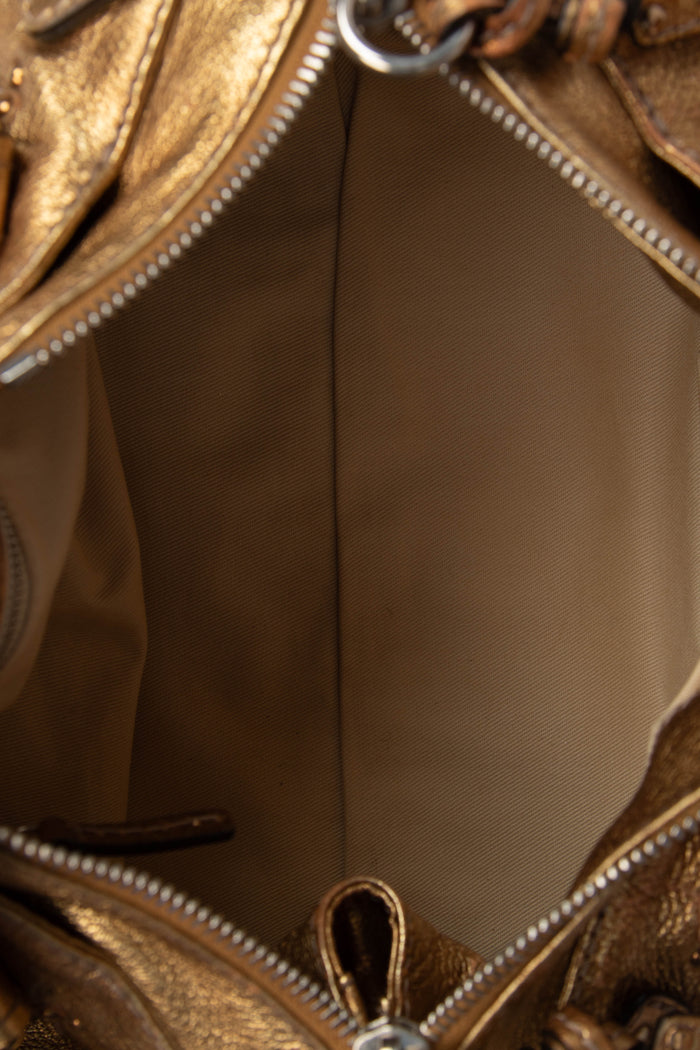 2000s Chloe Gold Leather Paddington Shoulder Bag
