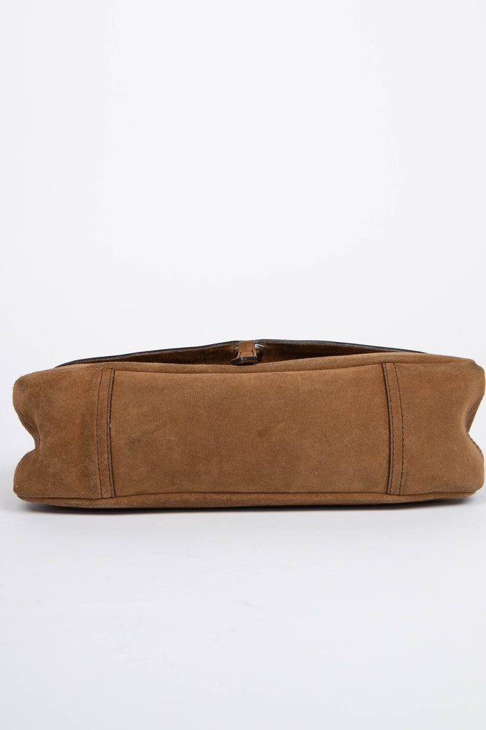 Vintage Prada Brown Suede Shoulder Bag