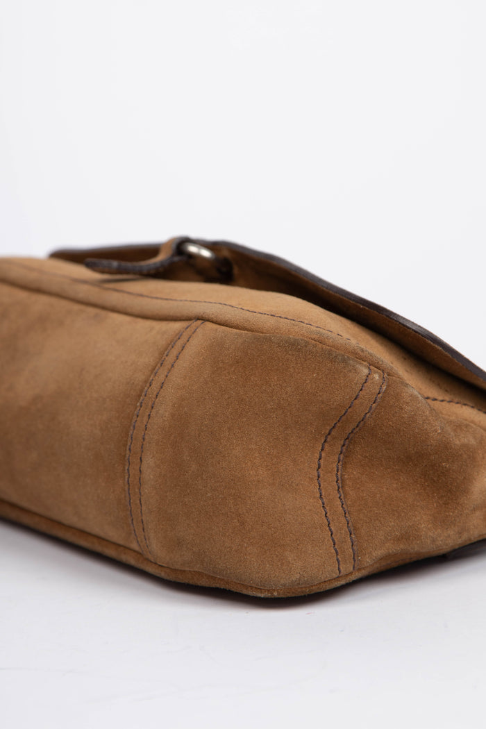 Vintage Prada Brown Suede Shoulder Bag