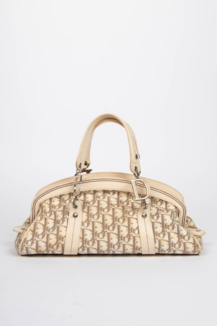 2000s Christian Dior Floral Diorissimo Detective Top Handle Bag