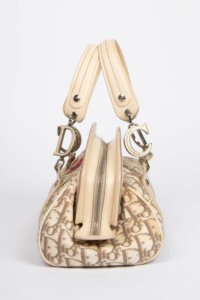 2000s Christian Dior Floral Diorissimo Detective Top Handle Bag