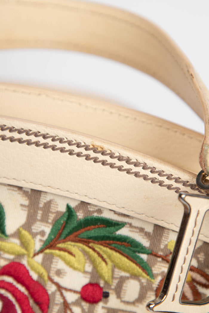 2000s Christian Dior Floral Diorissimo Detective Top Handle Bag