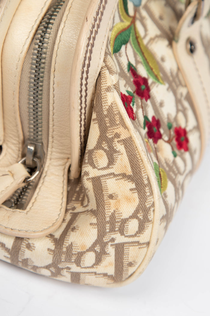 2000s Christian Dior Floral Diorissimo Detective Top Handle Bag