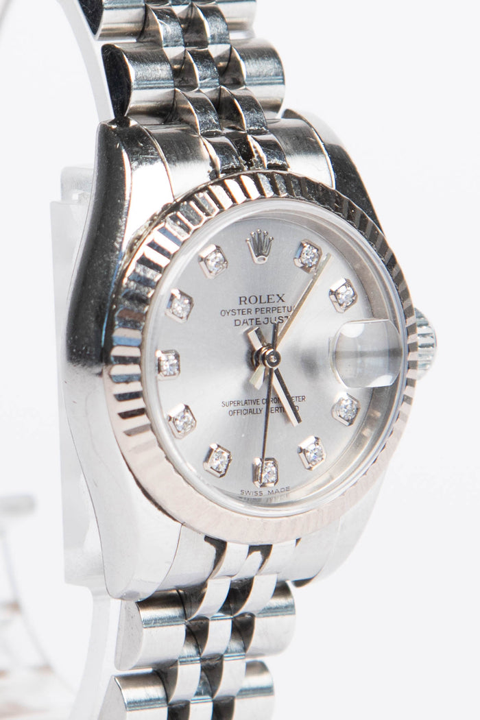 2005 Rolex Diamond Stainless Steel Datejust 26mm Watch Jubilee Bracelet