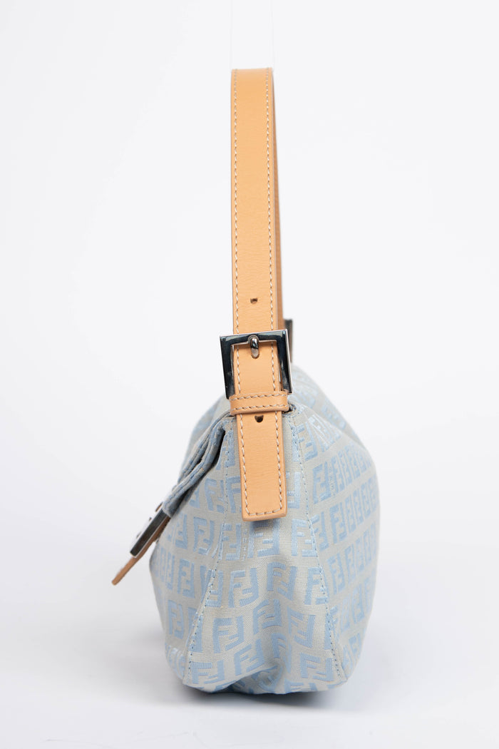 Vintage Fendi Blue Zucchino Shoulder Bag