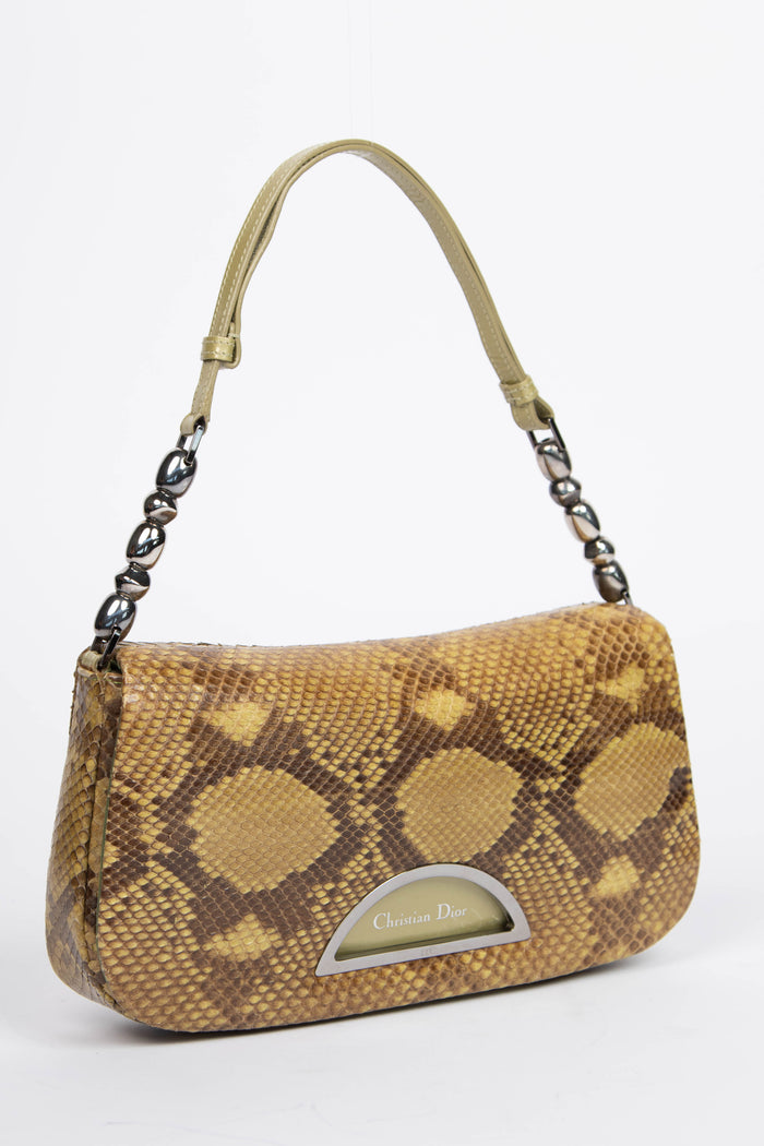 RARE 2000s Christian Dior Python Malice Shoulder Bag