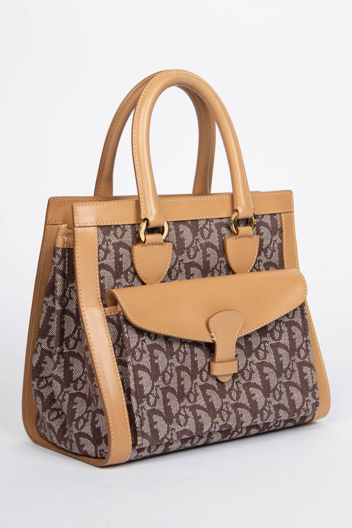 Vintage Christian Dior Brown Monogram Tote Bag