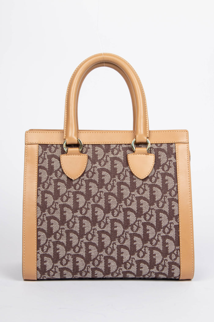 Vintage Christian Dior Brown Monogram Tote Bag