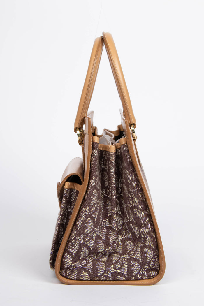 Vintage Christian Dior Brown Monogram Tote Bag