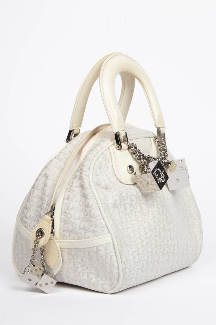 RARE Christian Dior Monogram White Gambler Dice Bowling Bag