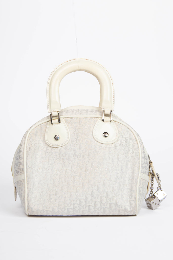 RARE Christian Dior Monogram White Gambler Dice Bowling Bag