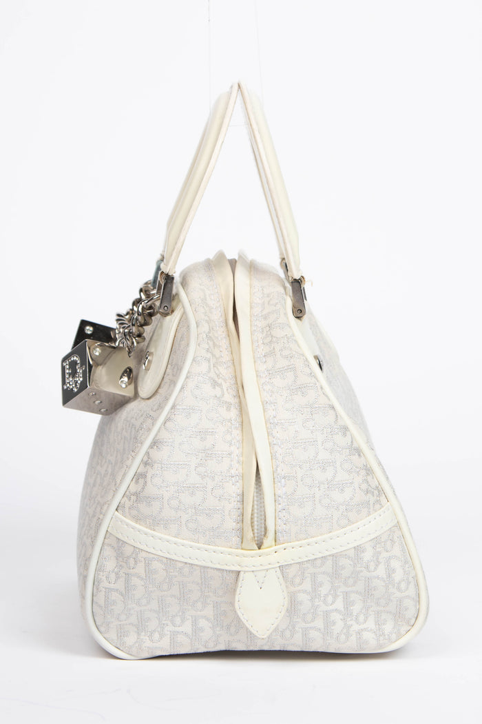 RARE Christian Dior Monogram White Gambler Dice Bowling Bag