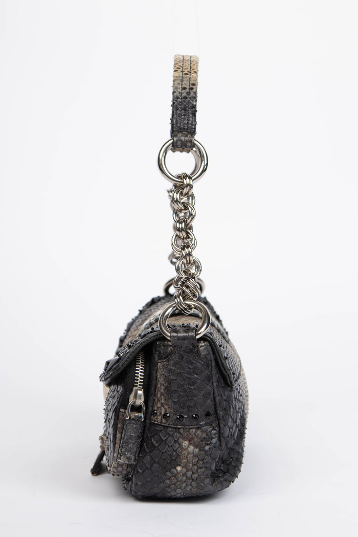 RARE Prada Python Leather Buckle Shoulder Bag