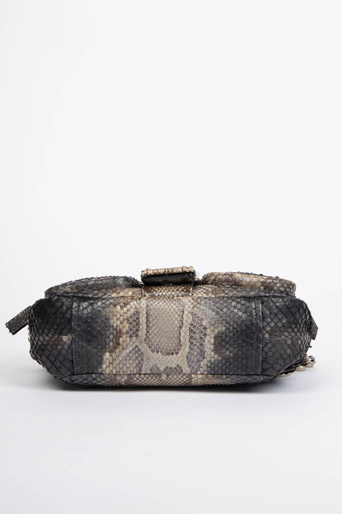 RARE Prada Python Leather Buckle Shoulder Bag