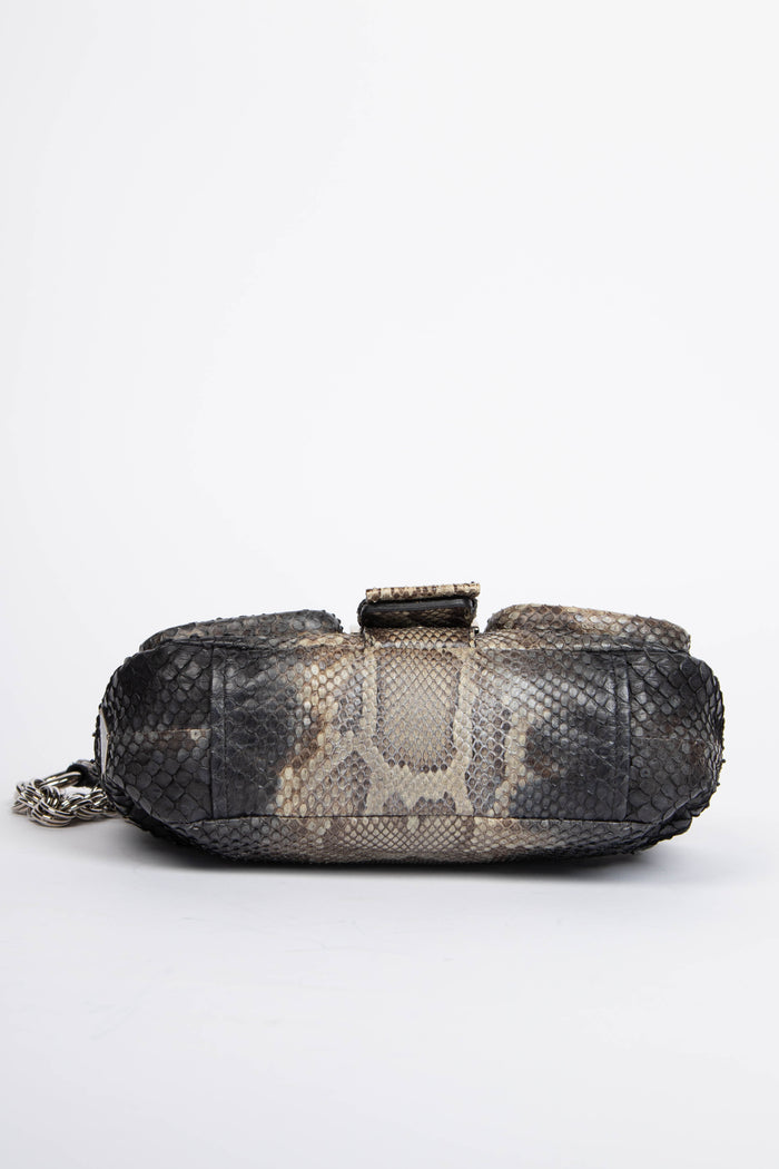 RARE Prada Python Leather Buckle Shoulder Bag