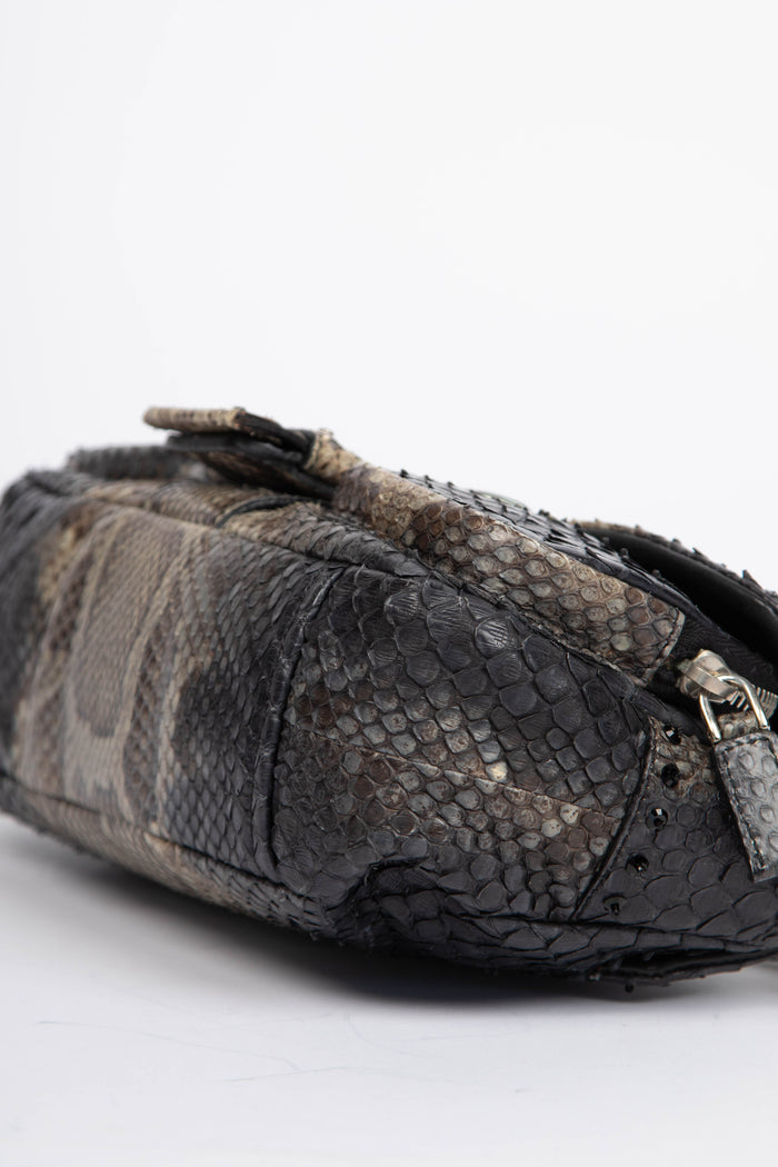 RARE Prada Python Leather Buckle Shoulder Bag