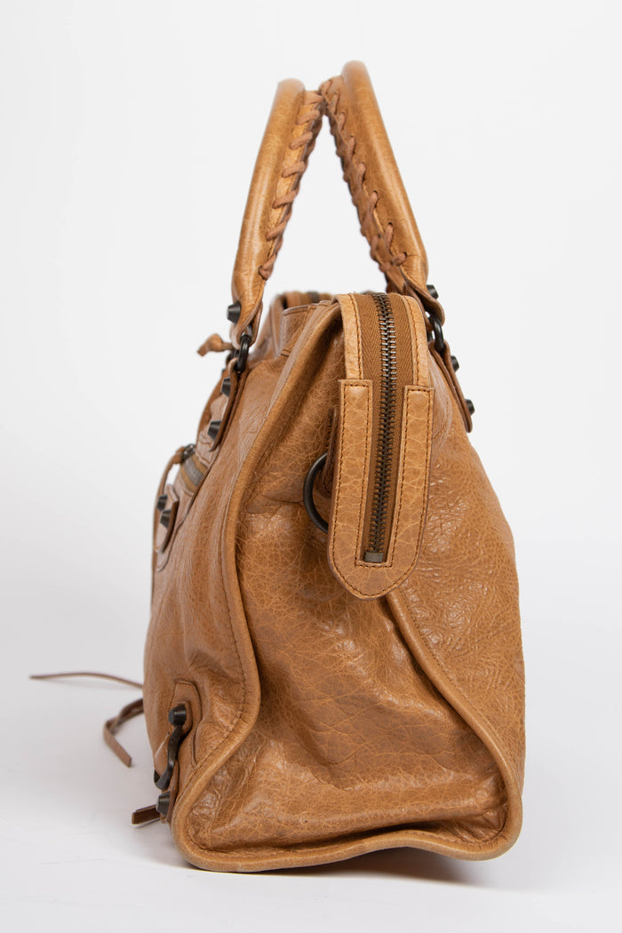 2010s Balenciaga Tan Leather City Bag