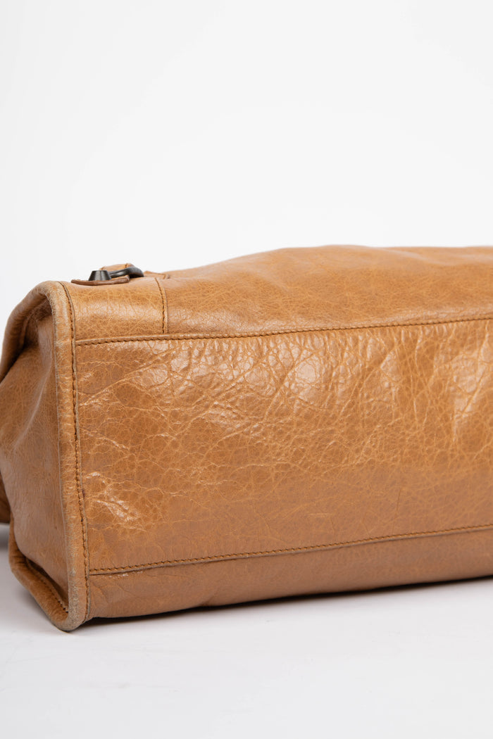 2010s Balenciaga Tan Leather City Bag