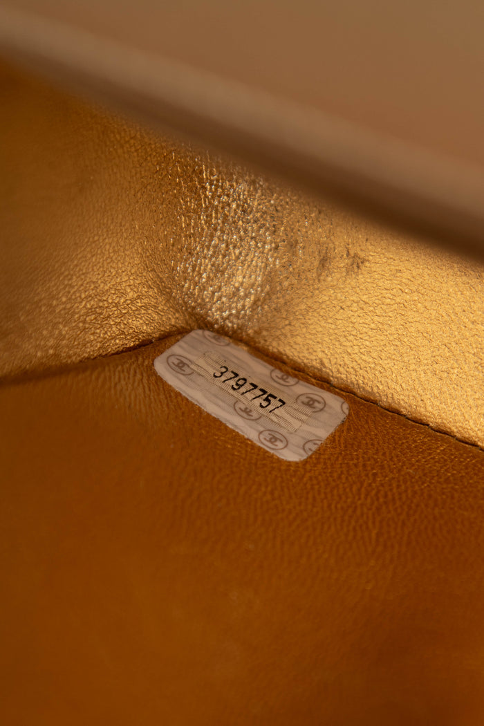 90s Chanel Gold Lambskin Mini Square Top Handle Bag