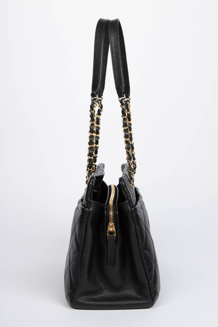 2010s Chanel Black Caviar Leather Shopper Tote with GHW