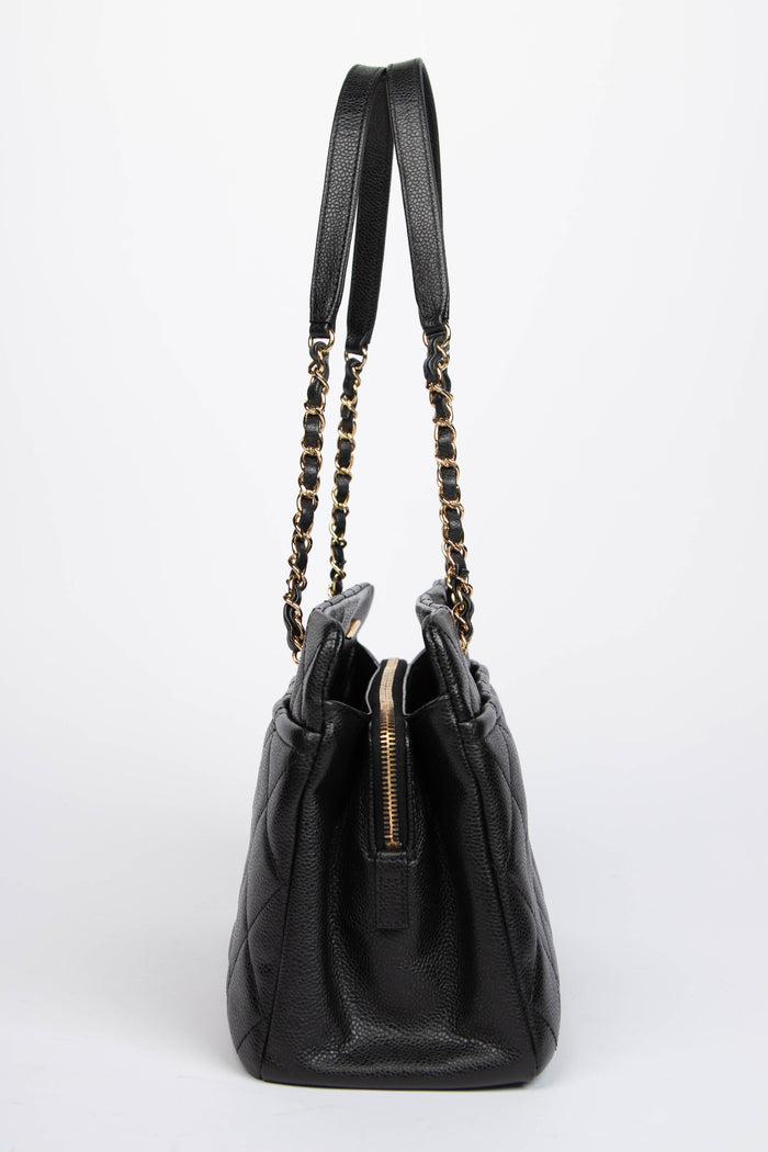 2010s Chanel Black Caviar Leather Shopper Tote with GHW