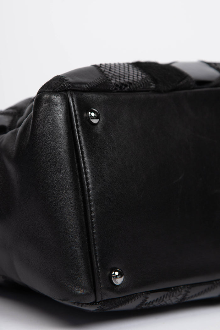 2000s Chanel Black Patchwork Tote Bag