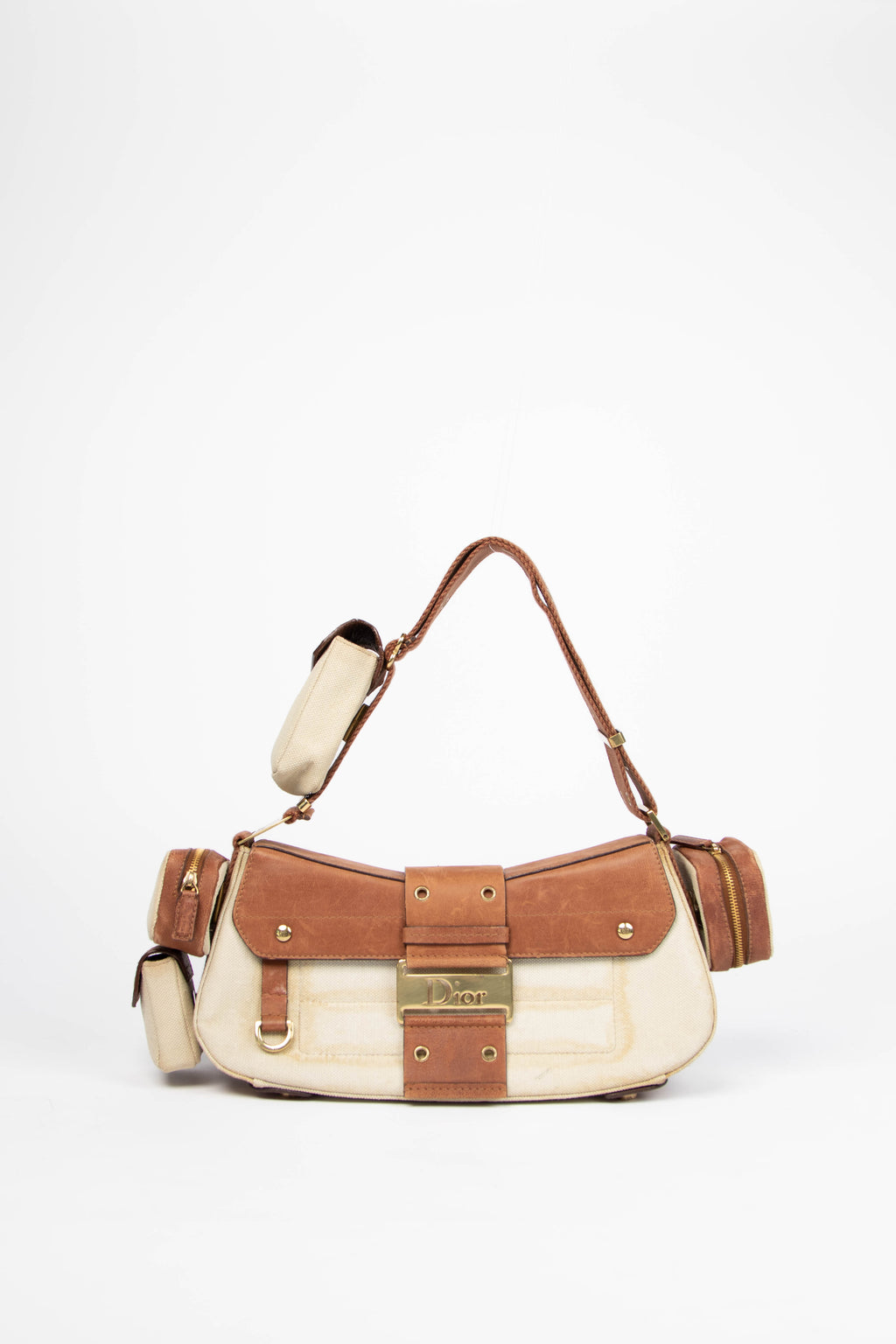 RARE Christian Dior Cream Columbus Shoulder Bag