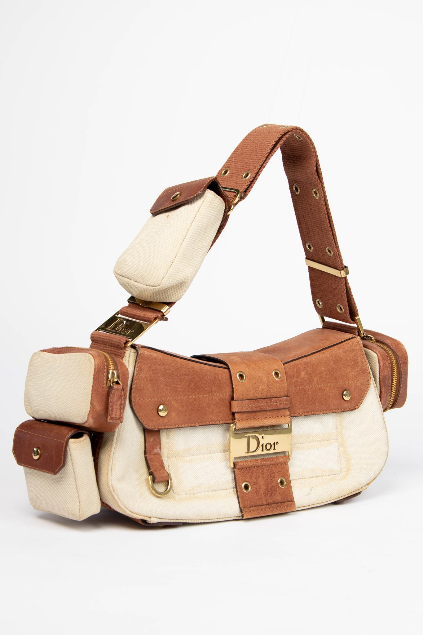 RARE Christian Dior Cream Columbus Shoulder Bag