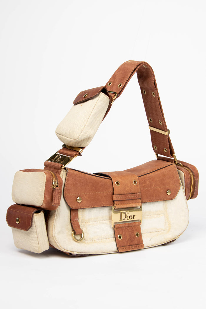 RARE Christian Dior Cream Columbus Shoulder Bag