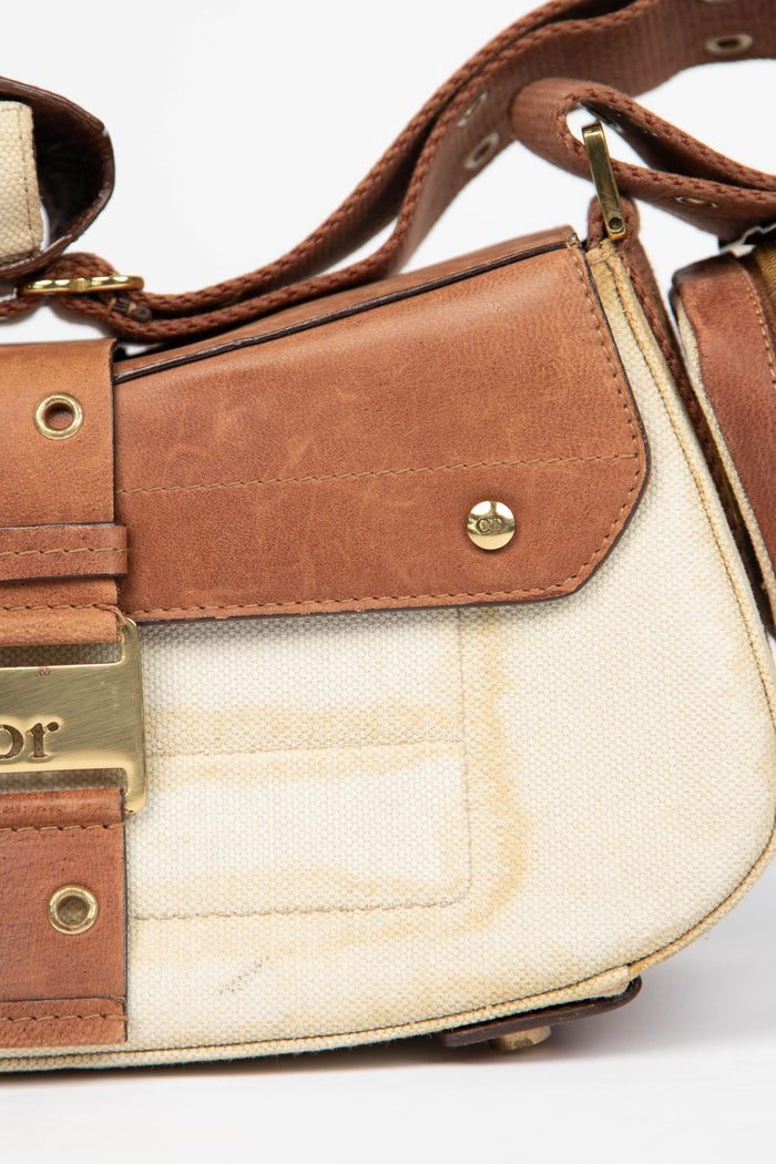 RARE Christian Dior Cream Columbus Shoulder Bag