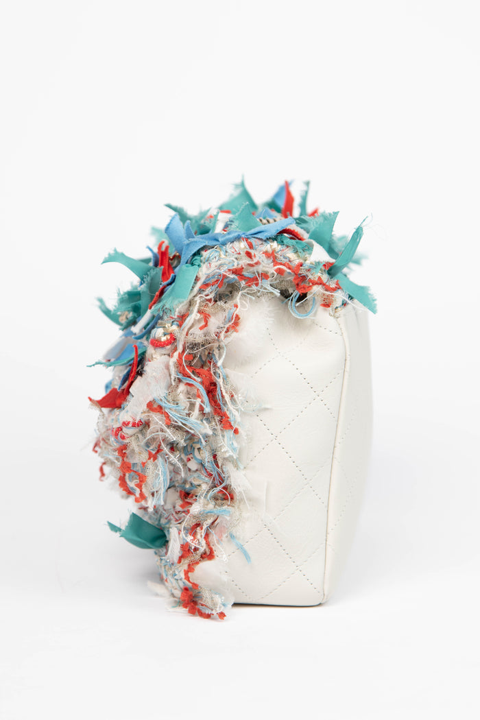 2017 Chanel White Calfskin and Tweed Paris Cuba Rum Single Flap Bag