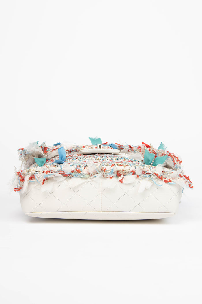 2017 Chanel White Calfskin and Tweed Paris Cuba Rum Single Flap Bag