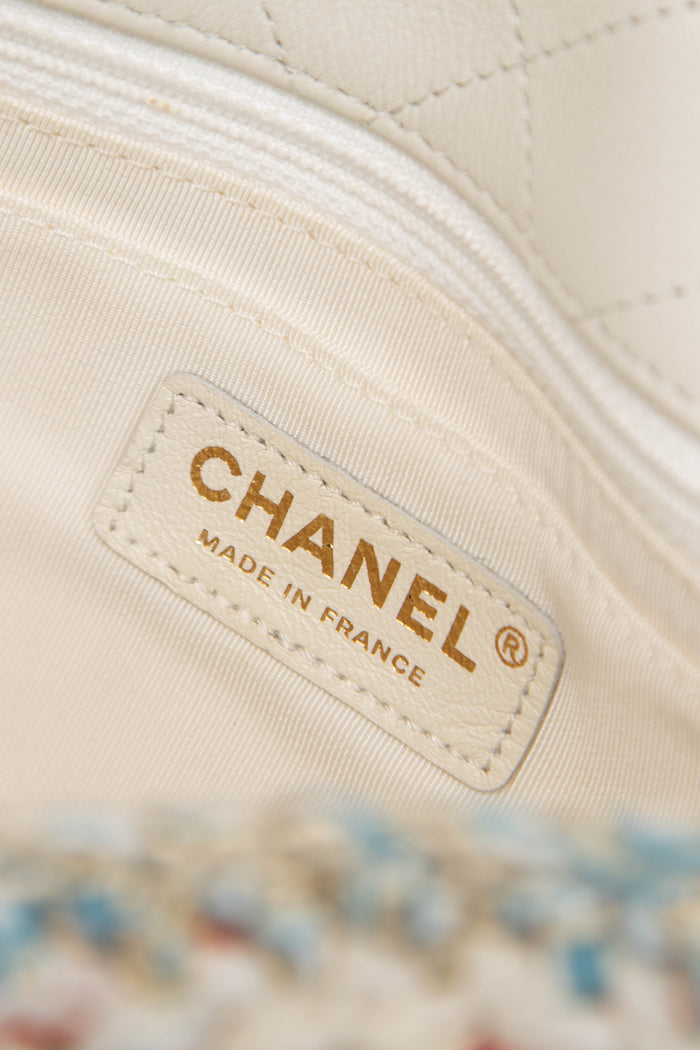 2017 Chanel White Calfskin and Tweed Paris Cuba Rum Single Flap Bag