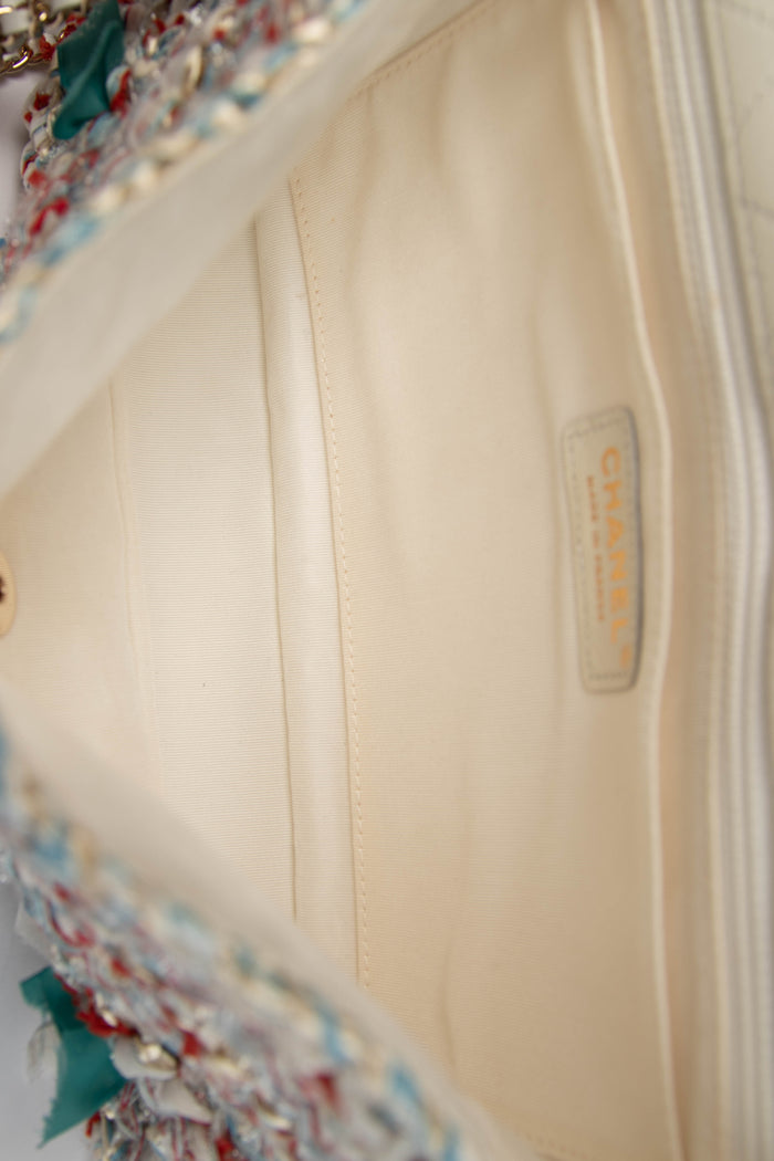 2017 Chanel White Calfskin and Tweed Paris Cuba Rum Single Flap Bag