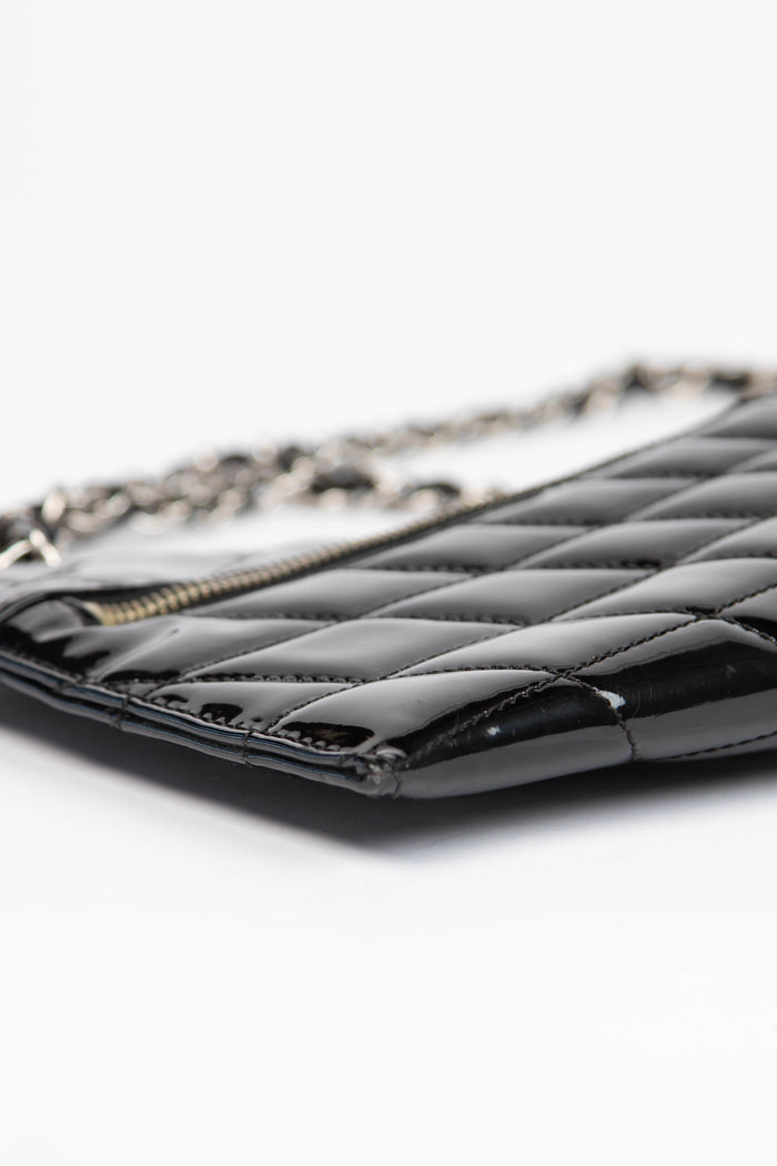 2000s Chanel Black Patent Leather Kaleidoscope Clutch Bag