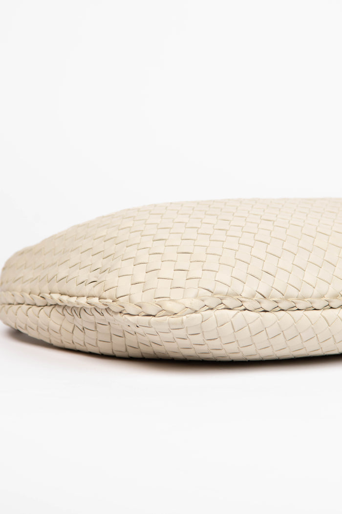 Vintage Bottega Veneta Cream Intrecciato Shoulder Bag