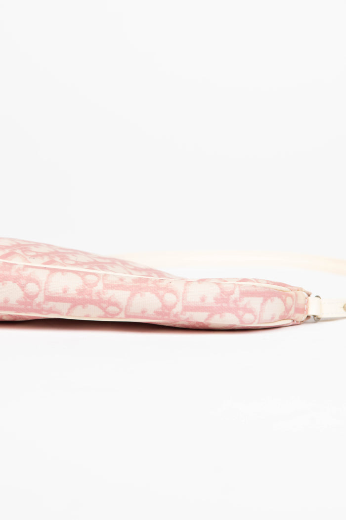 2000s Christian Dior Monogram Pink Trotter Saddle Bag