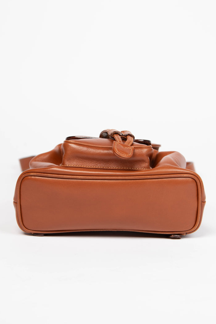 Vintage Gucci Tan Leather & Bamboo Mini Backpack