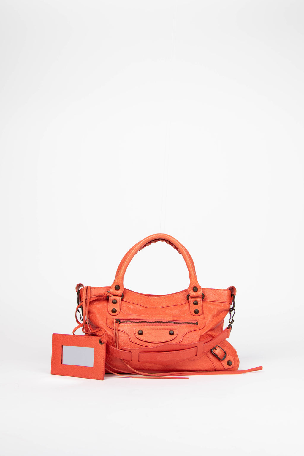 2010s Balenciaga Coral Leather First City Shoulder Bag