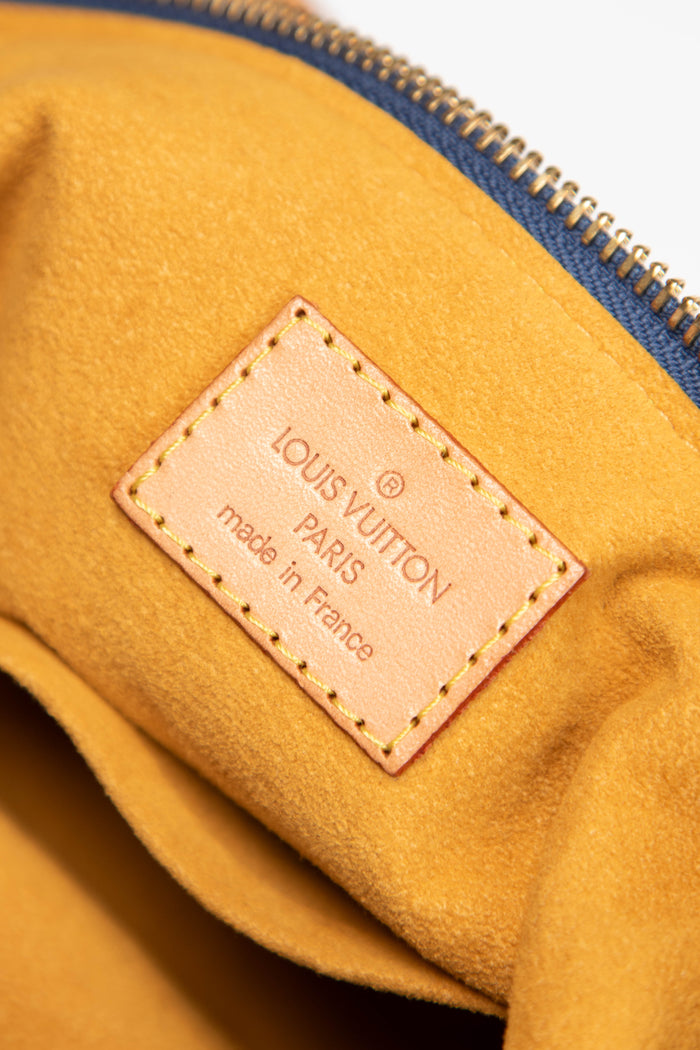 2000s Louis Vuitton Blue Denim Baggy PM Monogram Shoulder Bag