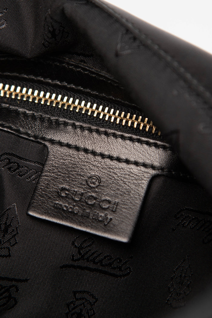 2000s Gucci Black Leather Indy Tassel Shoulder Bag