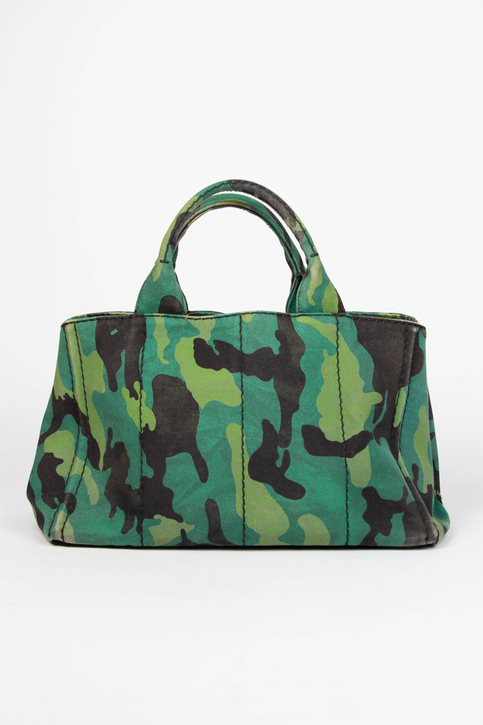 2010s Prada Camo Canapa Large Tote Bag