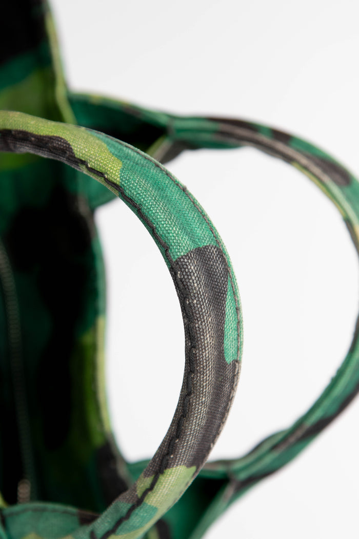 2010s Prada Camo Canapa Large Tote Bag