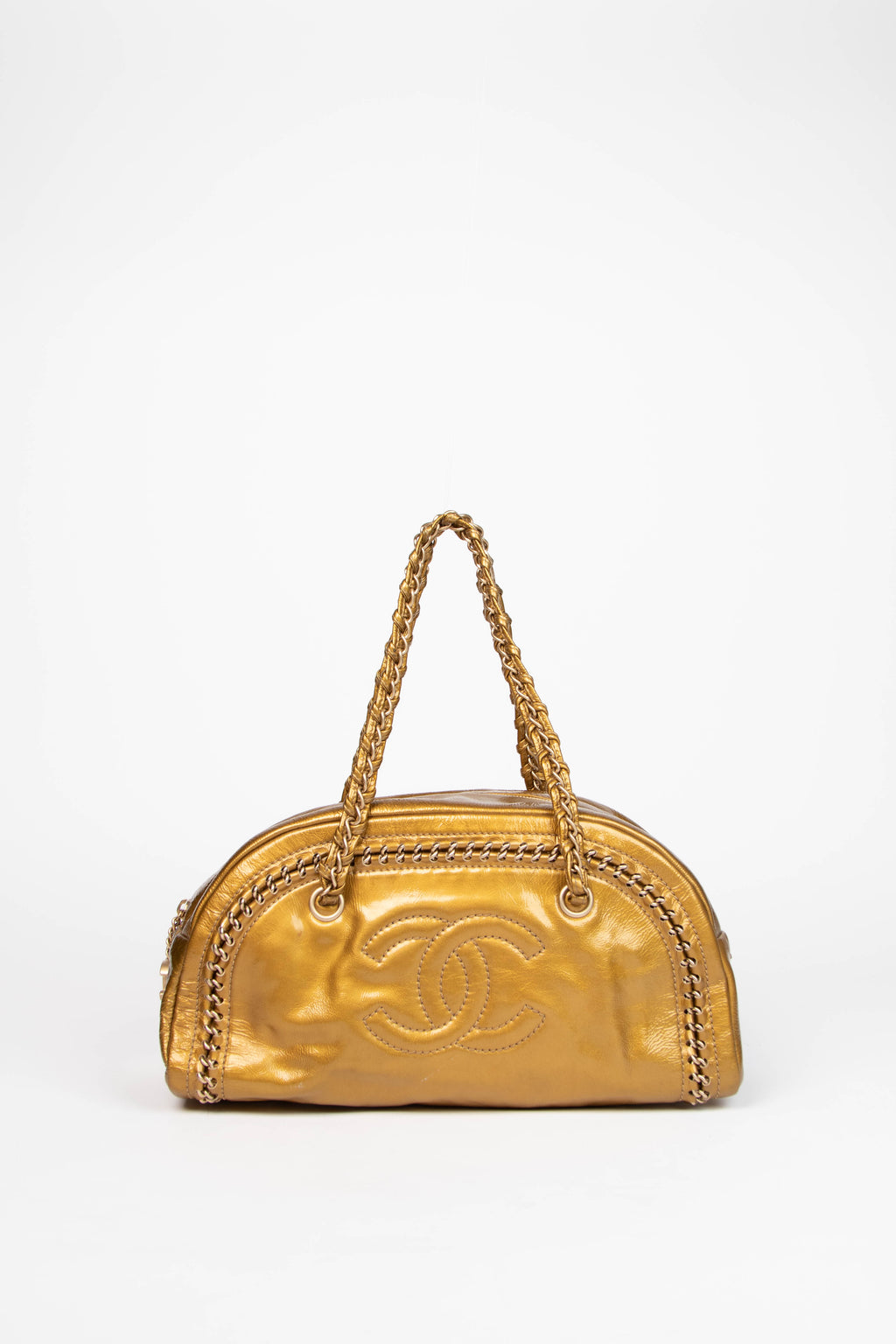 2000s Chanel Gold CC Bowling Bag